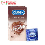 واقي ذكري دوركس لزيادة الإحساس بالإثارة والمتعة بنكهة الشيكولاتة 10 قطع - Durex Extra Thin Intense Chocolate Flavoured Condoms for Men - 10 condoms