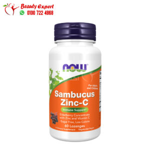 أقراص استحلاب الخمان والزنك وفيتامين جـ لدعم صحة المناعة | NOW Foods, Sambucus Zinc-C 60 Lozenges