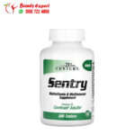 sentry مكمل غذائي من 21 سينتري مكمل فيتامينات ومعادن متعددة للبالغين يدعم الصحة العامة للجسم 300 قرص - 21st Century Sentry Adults Multivitamin & Multimineral Supplement