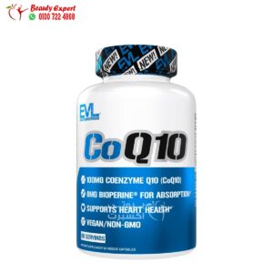 دواء co q10 لدعم صحة القلب ايفلويشن نيوتريشن 100 ملجم 60 كبسولة نباتية EVLution Nutrition CoQ10 100 mg