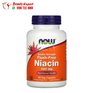 اقراص النياسين ناو فودز لدعم الصحة العامة للجسم 500 مجم 90 كبسولة نباتية NOW Foods Flush-Free Niacin Double Strength 500 mg