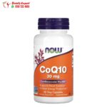 دواء co q 10 لدعم صحة القلب من ناو فودز 30 ملجم 60 كبسولة نباتية NOW Foods CoQ10 30 mg