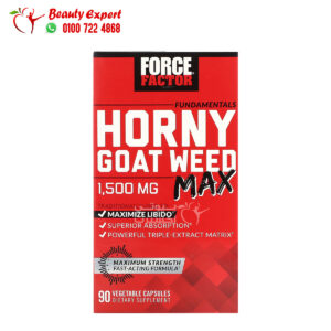 اقراص عشبة العنزة للصحة الجنسية من فورس فاكتور 90 كبسولة - Force Factor, Fundamentals, Horny Goat Weed Max, 500 mg, 90 Vegetable Capsules