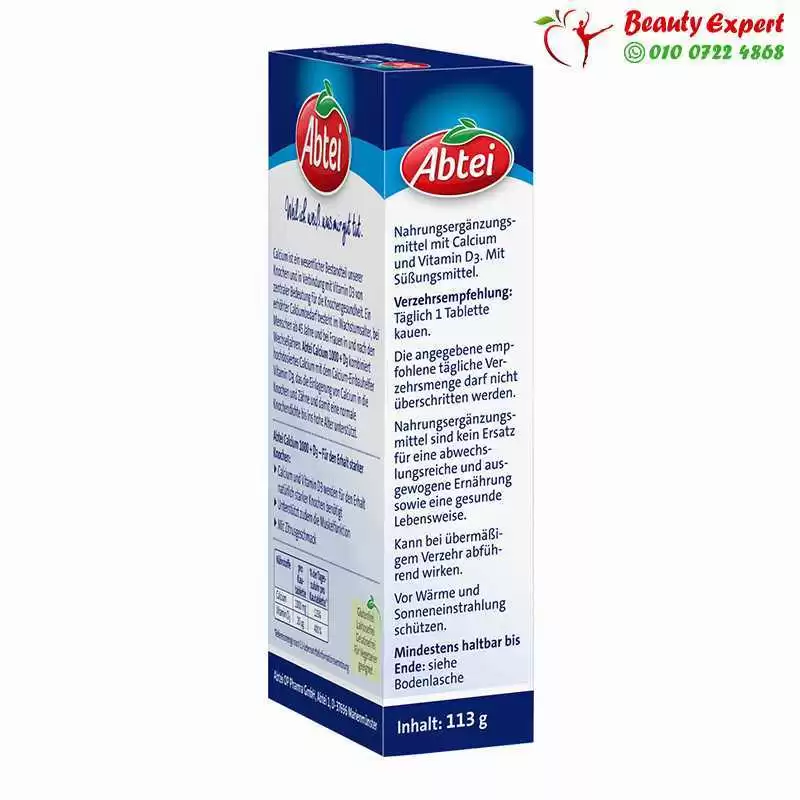 Abtei calcium d3 1000 mg with vitamin D supplement maintain healthy bone - 30 tablets - Image 3
