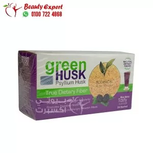 قشر السيلينيوم ألياف لسد الشهية بطعم التوت الازرق green husk psyllium husk 24 باكيت