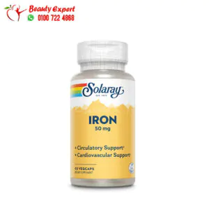 حبوب حديد لعلاج فقر الدم سولارى 60 كبسولة Solaray Iron 50mg