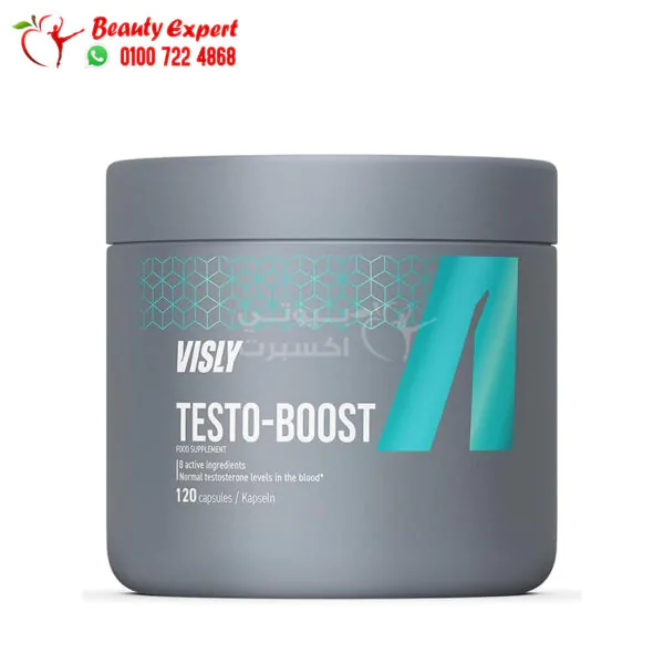 تستسترون حبوب لتحسين الاداء البدني وزيادة طاقة الجسم فيزلى 120 كبسولة Visly Testo-Boost
