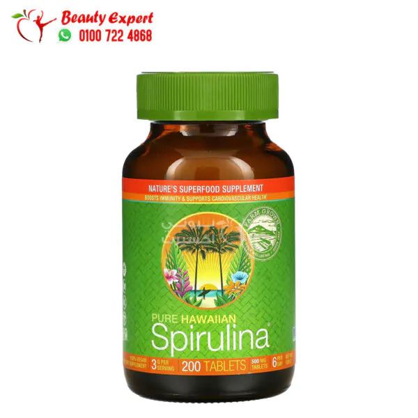 Pure hawaiian spirulina tablets to support body health 200 capsules