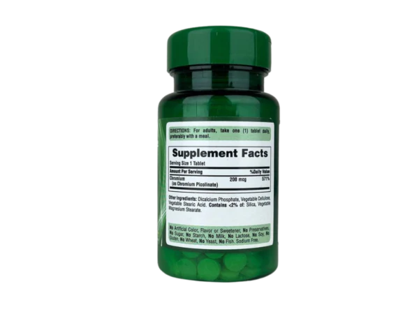 chromium supplement picolinate 200 mg 100 tablets - Image 2